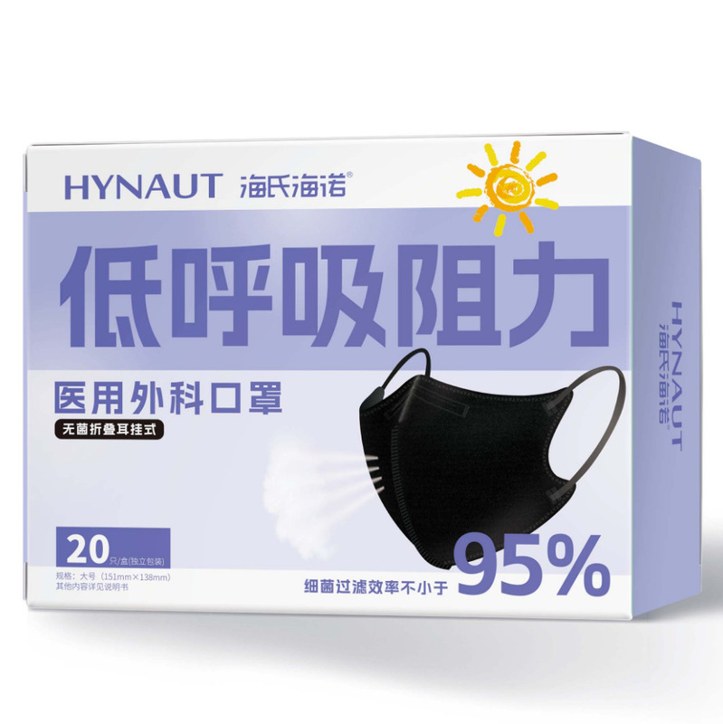 海氏海诺医用外科口罩夏季薄款清凉玻尿酸N95鱼嘴型防护儿童口罩|undefined