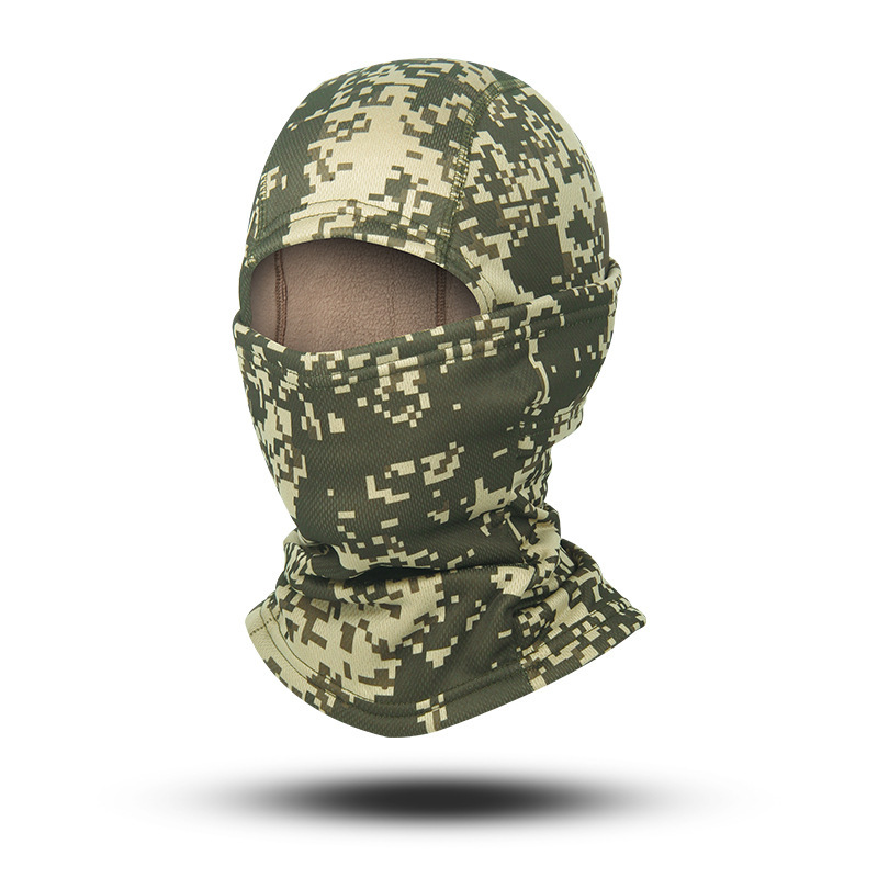 Cuello de camuflaje, casco de ciclismo de verano, pañuelo frío, babero a prueba de polvo, protector solar para hombres, máscara de pesca, cubierta facial