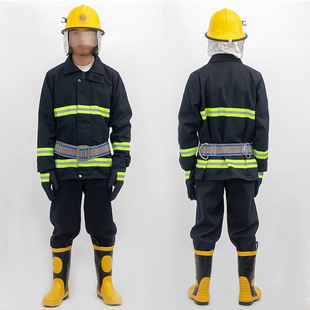 Forest Firefighting Navy Blue Emergency Rescue Suit Split Thickened Flame Retardant Firefighting Suit Firefighting Suit