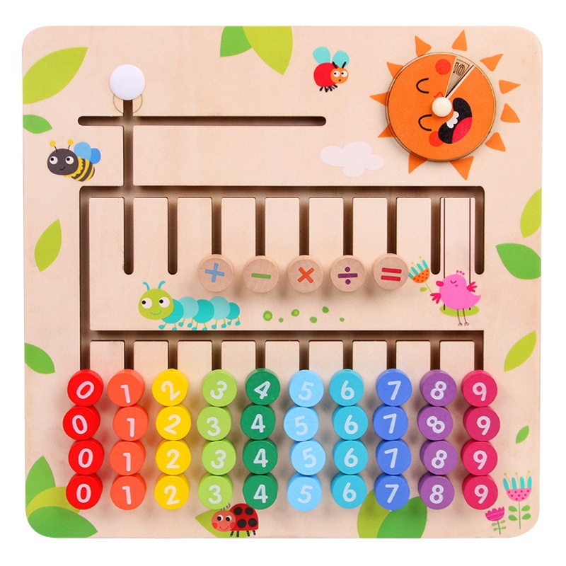 Niños de madera para caminar digital jardín de infantes iluminación ayudas para la enseñanza estudiantes de la escuela primaria que aprenden operaciones matemáticas juguetes de pensamiento lógico