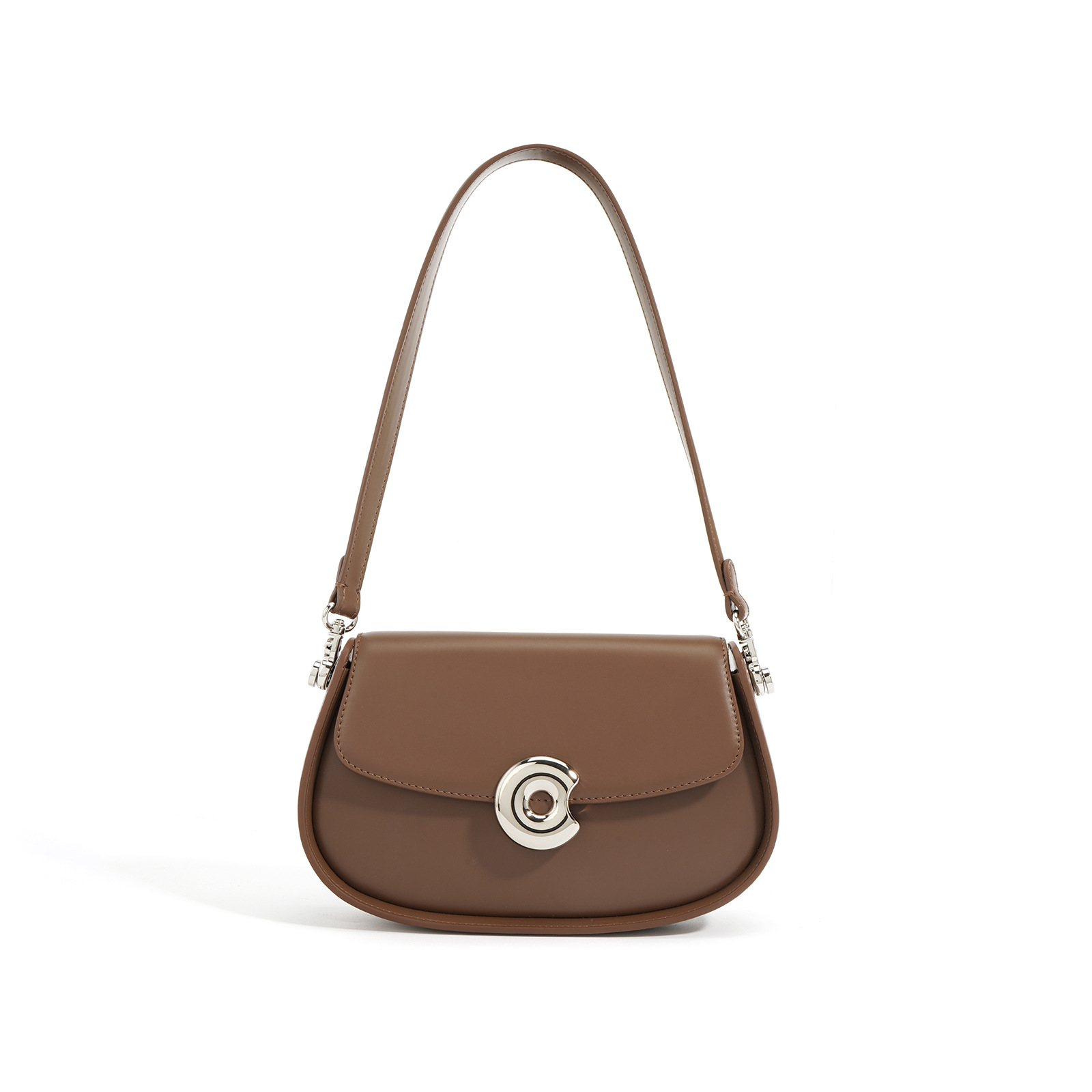 Niche Design Autumn And Winter Semi-circular Saddle Bag High-end Fashion Retro Hand-held Shoulder Messenger Bag For Women