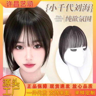 Fake Bangs for Women on Top of the Head, Natural and Traceless Invisible Forehead Xiaochan Wig for Women, Full Real Hair Bangs Wig