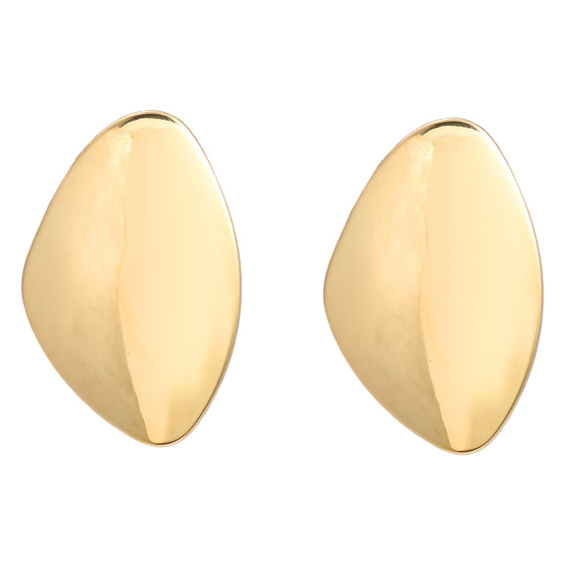 Otoño e Invierno nuevos pendientes de aleación exagerados pendientes europeos y americanos pendientes de metal de forma de guijarro de tendencia femenina pendientes