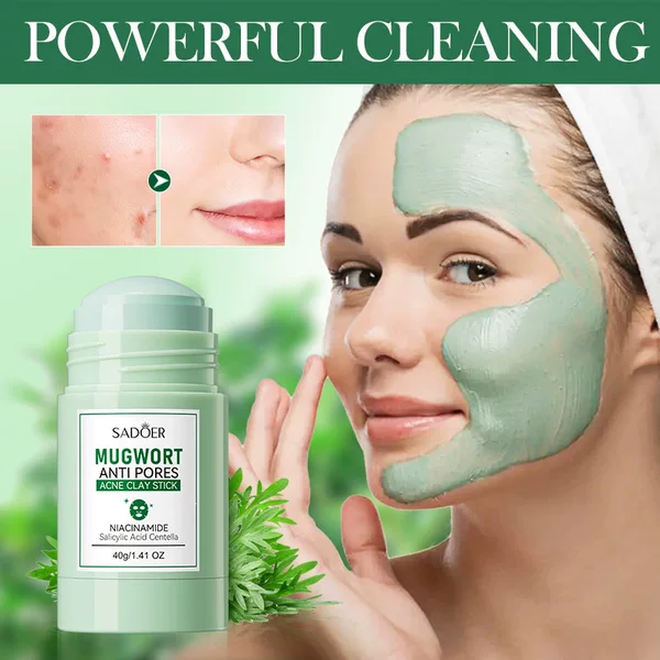 All-English Mud Mask Stick Sadoer Mugwort Mud Mask Stick Deep Cleansing Acne Removal Gentle Repair Cleansing Oil Control Cross-Border