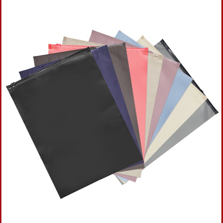 黑彩色磨砂CPE拉链袋服装遮光不透明塑料袋私密用品密封袋包装袋