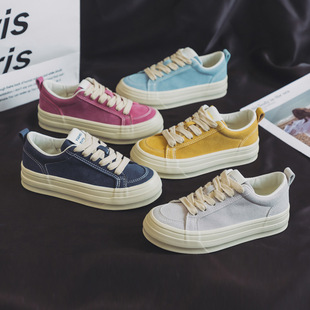 Shoes for Men and Women, Trendy Shoes, Spring Youth Sports Canvas Sneakers, High-End, Versatile, Niche Casual Bread Shoes, Anti-Slip
