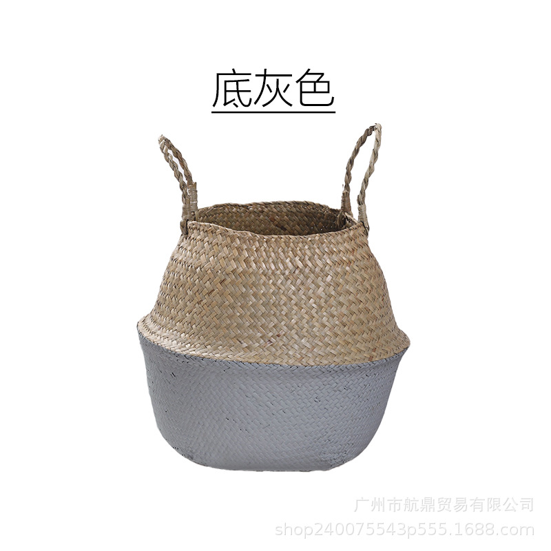 Grasas de mar tejidas a mano torsión varilla maceta medieval ligera lujoso alto sentido de viento silencioso almacenamiento de mano plegable azul