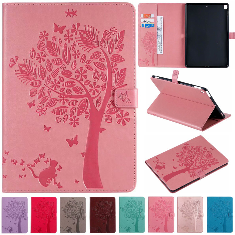 For iPad Pro Fashion Embossed Cat Tree Tablet PC Protective Case Samsung P610 Creative Drop-resistant Stand