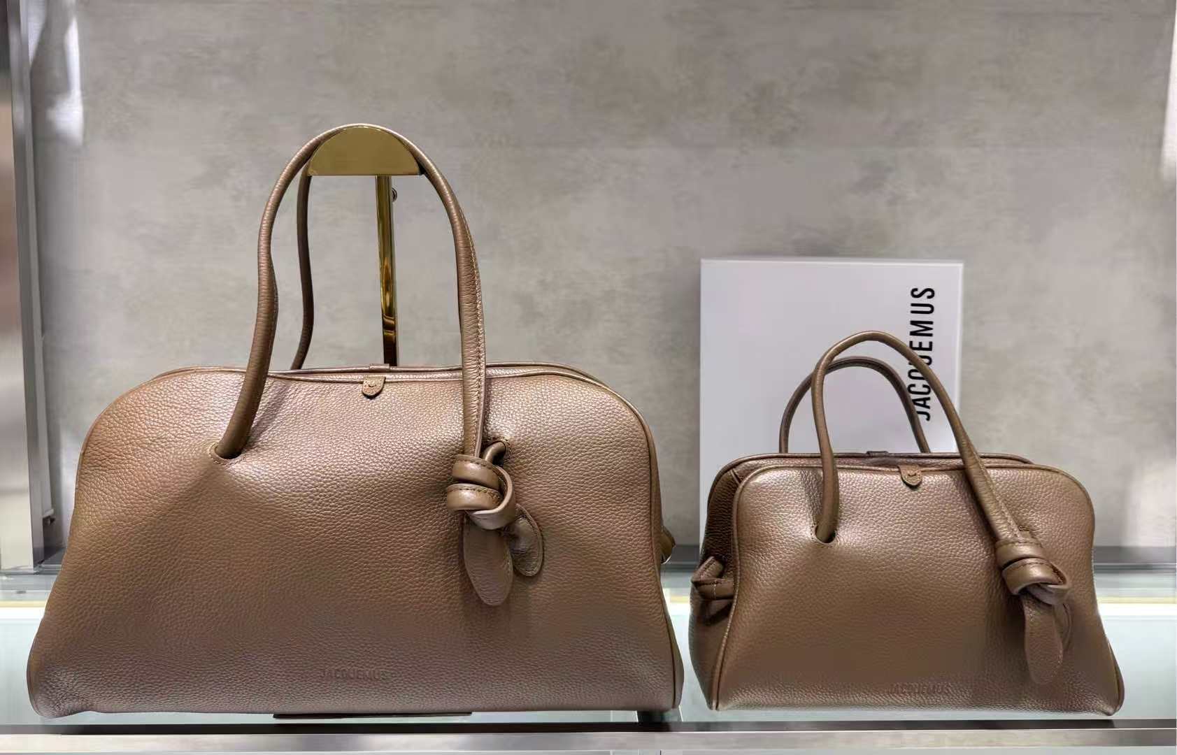 Jacquemus French Luxury Commuter Lychee Grain Boston Bag 2025 Spring/Summer New Versatile Women's Handbag - Thumbnail 6