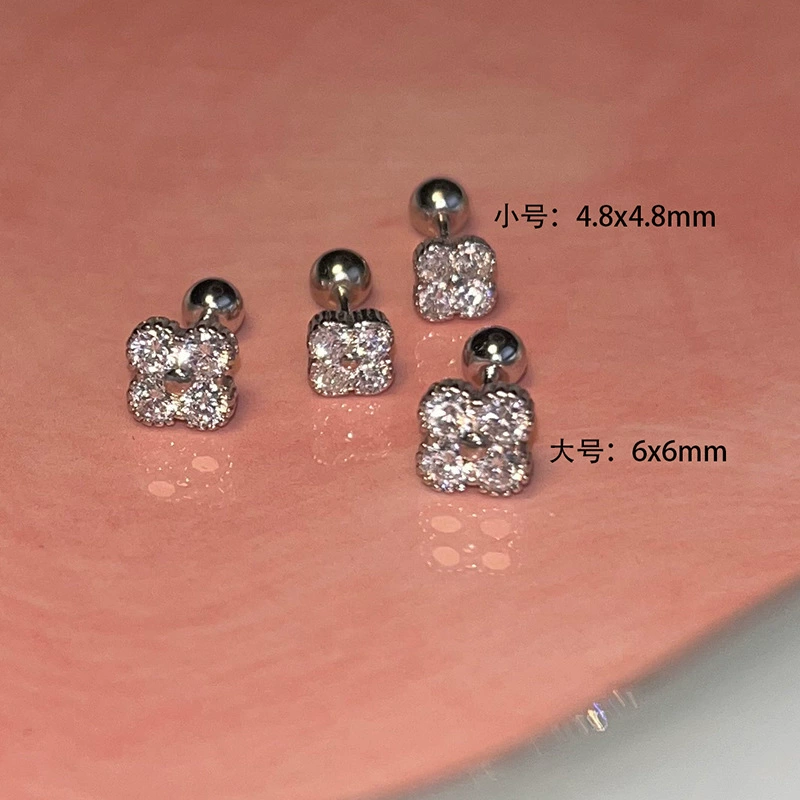 Серьги из серебра 925 пробы, образец, четырехлистник