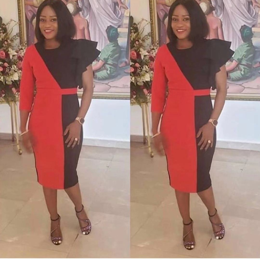 Cross-border sourcing Europe, America and Africa AliExpress Amazon best selling two-color stitching irregular sleeve belt dress Cross-border sourcing Europe, America and Africa AliExpress Amazon best selling two-color stitching irregular sleeve belt dress