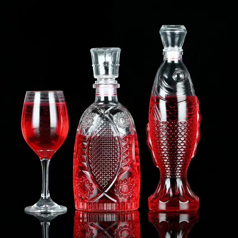 家用醒酒器500ML红酒瓶药酒瓶醒酒壶红酒威士忌酒瓶精美洋酒瓶