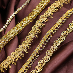 廠家直供10款金銀絲s形波浪花邊 優質服裝輔料家居軟飾裝飾花邊