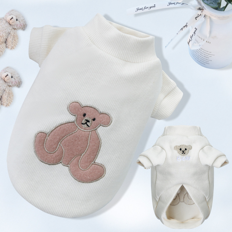 En stock para mascotas pequeño mediano perro grande cubo francés gato oso de peluche ropa para perros suministros camisa de fondo fábrica al por mayor