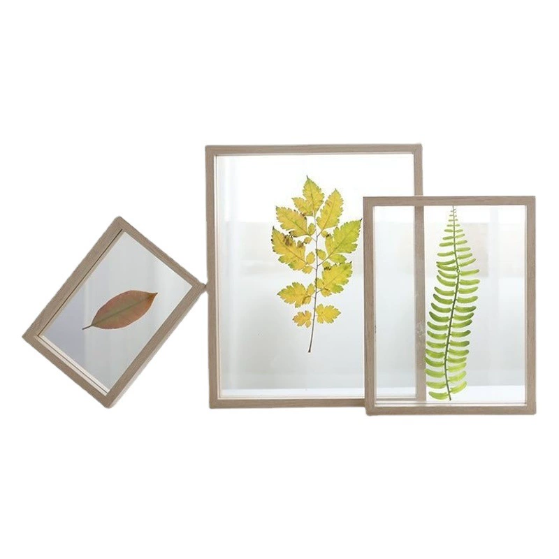 Двусторонняя фоторамка с высоким прозрачным акриловым стеклом деревянная фоторамка креативное украшение оптом образец растения Сделай Сам фоторамка
