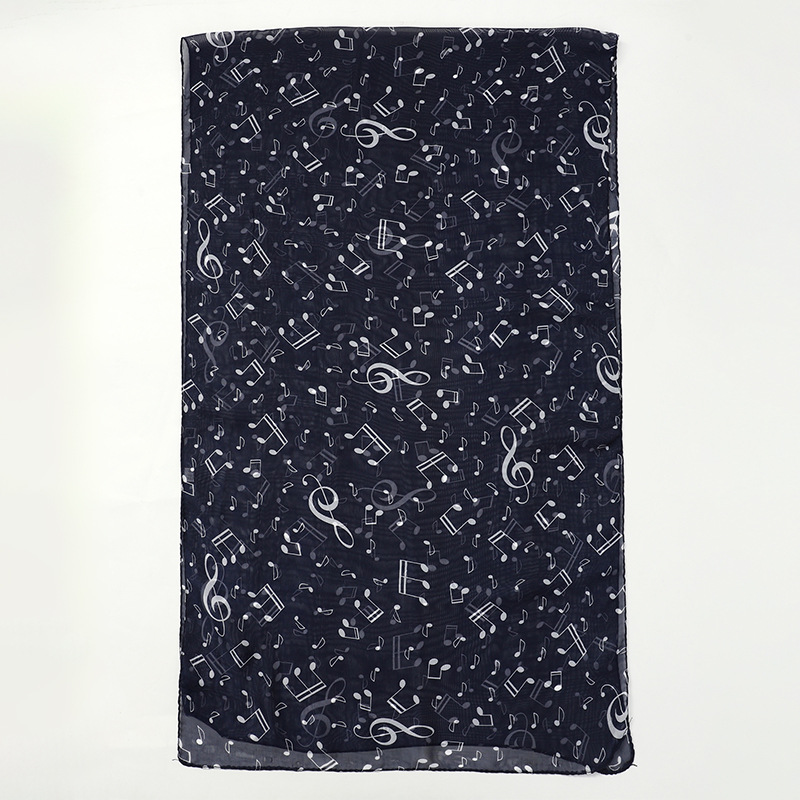 60g Weight Scarf Classification Daily Occasion Chiffon Material Color Block, Leopard, Notes Pattern All Seasons Season Women's Gender Elegant, Simple Style Style Women's Elegant Simple Style Color Block Leopard Notes Chiffon Scarf 12