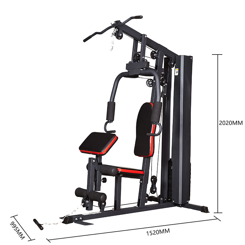 Máquina multifuncional comercial de una sola estación, máquina de poleas alta-baja para gimnasio, equipo deportivo multifuncional.