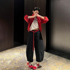 2025秋季新款显瘦休闲阔腿卫裤直筒宽松慵懒九分弯刀裤遮胯显瘦