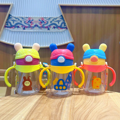 兒童吸管水杯帶手柄一歲以上寶寶吸管杯子幼兒園專用可愛學飲杯