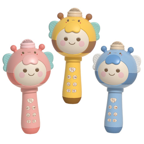 Microphone wireless bluetooth bee singing karaoke audio all-in-one microphone girl early education toy gift