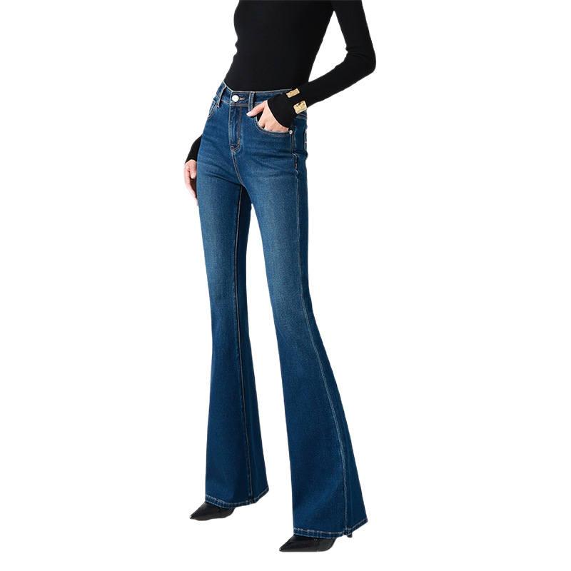 Women's High Waist Stretch Flared Jeans - Slim Fit, Butt Lifting, Retro Style (Regular & Long Length, Fleece Lined Options Available)_voghion.com