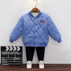 兒童棉服男童外套冬裝羽絨棉女寶寶棉衣韓版棒球服洋氣中小童棉襖