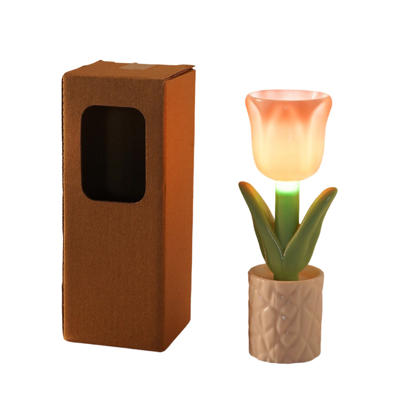 Lámpara de escritorio de tulipán moderna francesa de alto nivel minimalista lámpara de noche de escritorio lámpara de atmósfera de noche de cumpleaños