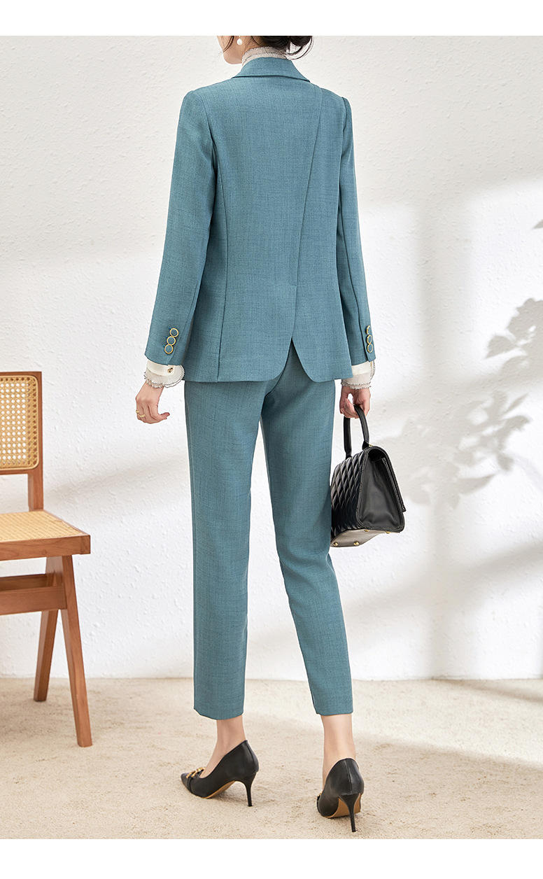 GraceChic 2401107-Nanyou Blazer elegante professionale di alta qualità + pantaloni a gamba dritta, abito da donna in due pezzi_voghion.com