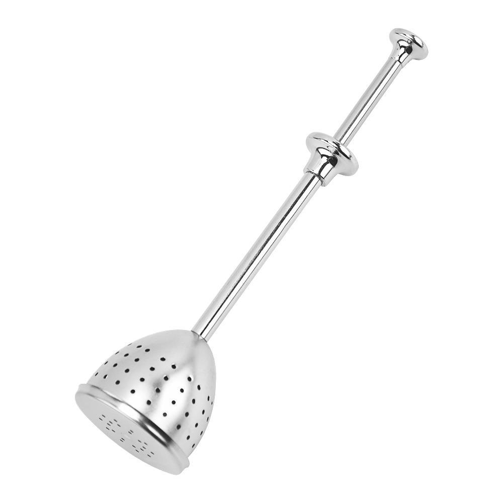 Colador de té telescópico de acero inoxidable en stock para uso doméstico, filtro de té, separador de agua de té, infusor de té, bola de té, colador de té.