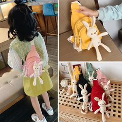 Canvas cute cartoon children's bag princess fashion little girl crossbody bag baby shoulder bag for girls trendy backpack