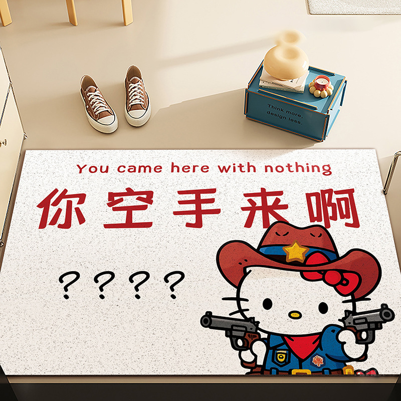 入户门地垫卡通风刮泥蹭土防滑地垫进门pvc可裁剪丝圈地垫可代发|undefined