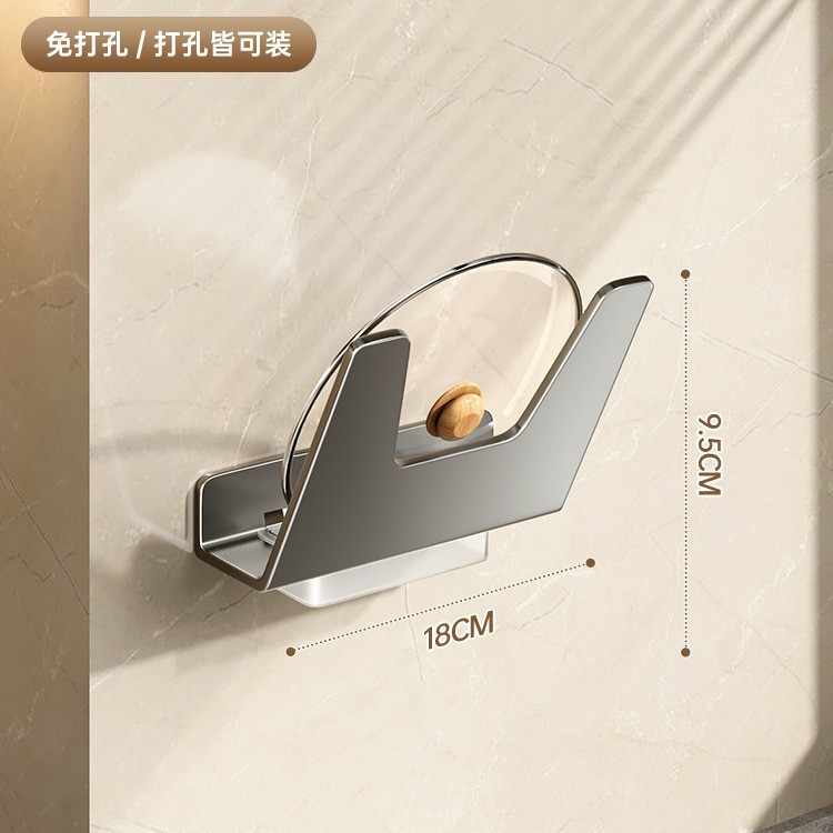 鍋の蓋の棚は穴を開けないで壁掛け式の銃の灰の台所のまな板は鍋の神器の料理のまな板を置いて棚の多機能を置いて収納します。|undefined
