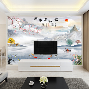 ✅ Tv Background Wall Wallpaper Simple Three-Dimensional Flower and Bird Seamless Wall Cloth Sofa Wall Mural Living Room Wallpaper Film and Television Wall
