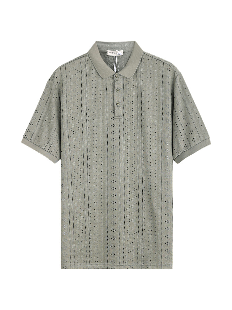 Polo de punto para hombre Camiseta casual de negocios de lujo ligero de alta gama con cuello para hombre Paul manga corta para hombre verano