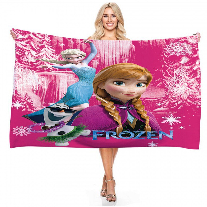 Factory Direct Supply Frozen Series Digital Printed Rectangular Bath Towel Beach Towel Does Not Stick to Sand Factory Direct Supply Frozen Series Digital Printed Rectangular Bath Towel Beach Towel Does Not Stick to Sand