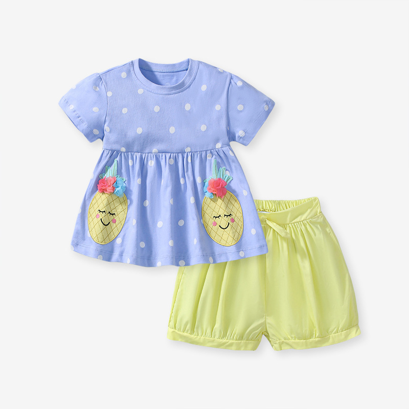 Little Maven transfronterizo verano nuevo traje de chicas estilo europeo y americano de dibujos animados blusas pantalones cortos para niños image 7