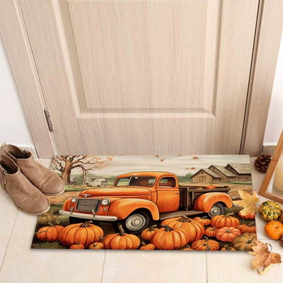 New Thanksgiving Autumn Harvest Truck Pumpkin Entry Door Floor Mat Entrance Dirty Resistant Foot Mat Amazon Hot Selling (Avtomobil döşəmə paspasları) - thanksgiving-day-1-4060cm