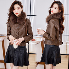 品牌真皮皮衣女2024冬新款时尚小个子短款加绒加厚高端绵羊皮外套