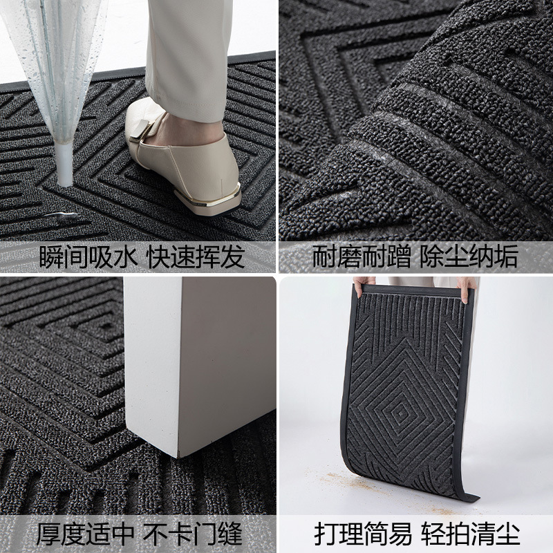 国境を越えた商業用家庭用玄関フロアマット、モダンでシンプルな砂削りとほこり除去、耐摩耗性とお手入れが簡単な玄関ドアマット、滑り止めマット|undefined