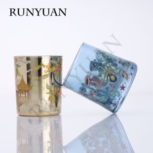 Manufacturer Customized Grilled Flower Style Chinese Style High-Value Scented Candle Container Empty Cup Creative Candle Holder Cup