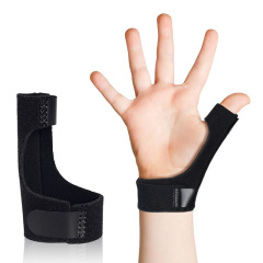 Children's finger fixing band with thumb splint, aluminum bar, curved finger protection sleeve, joint support, exercise wrist protector