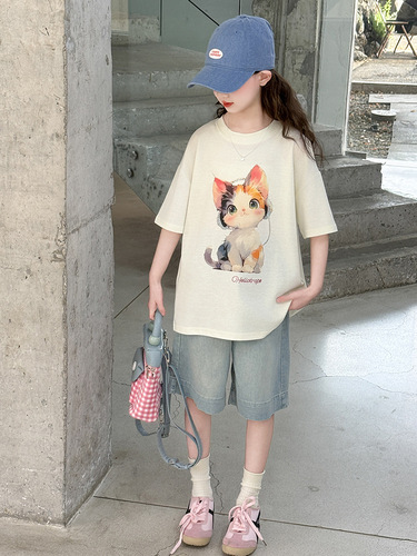 Héběi Pure Cotton Children's Summer Short Sleeve T-Shirt · Hǎojīyǒu Three-Needle E01. 180g 100 Combed Back-Neck Seamless