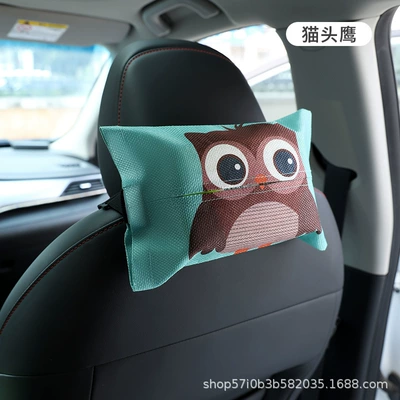 Cartoon Box Cover Car Interior – Car tissue box/set - car-storage-bag-owl-1