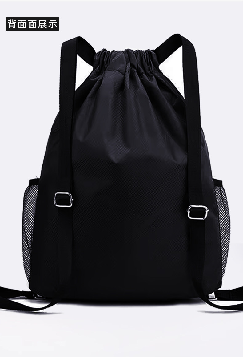 Cycling backpack, drawstring bag, water-resistant, casual, zippered, unisex, outdoor storage, sports drawstring backpack
