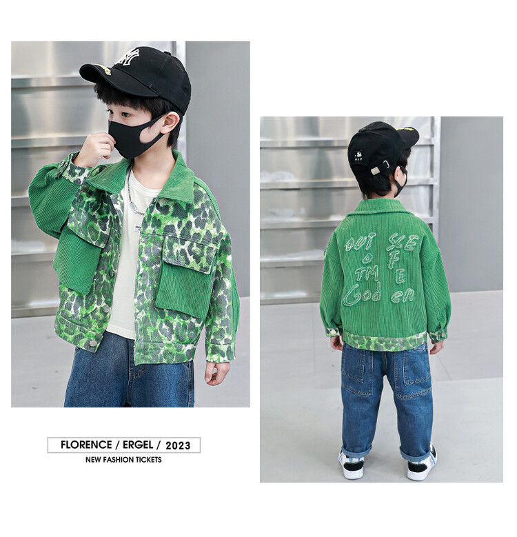 Patchwork a righe da bambino per la primavera e l'autunno 2023, nuova bella giacca, abbigliamento per bambini_voghion.com