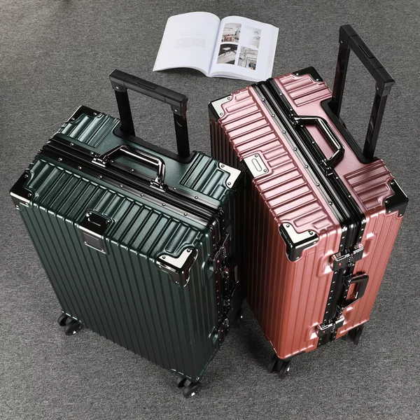 Trolley case aluminum frame 20 inch boarding suitcase universal wheel for men and women students strong and durable password luggage 24 inch