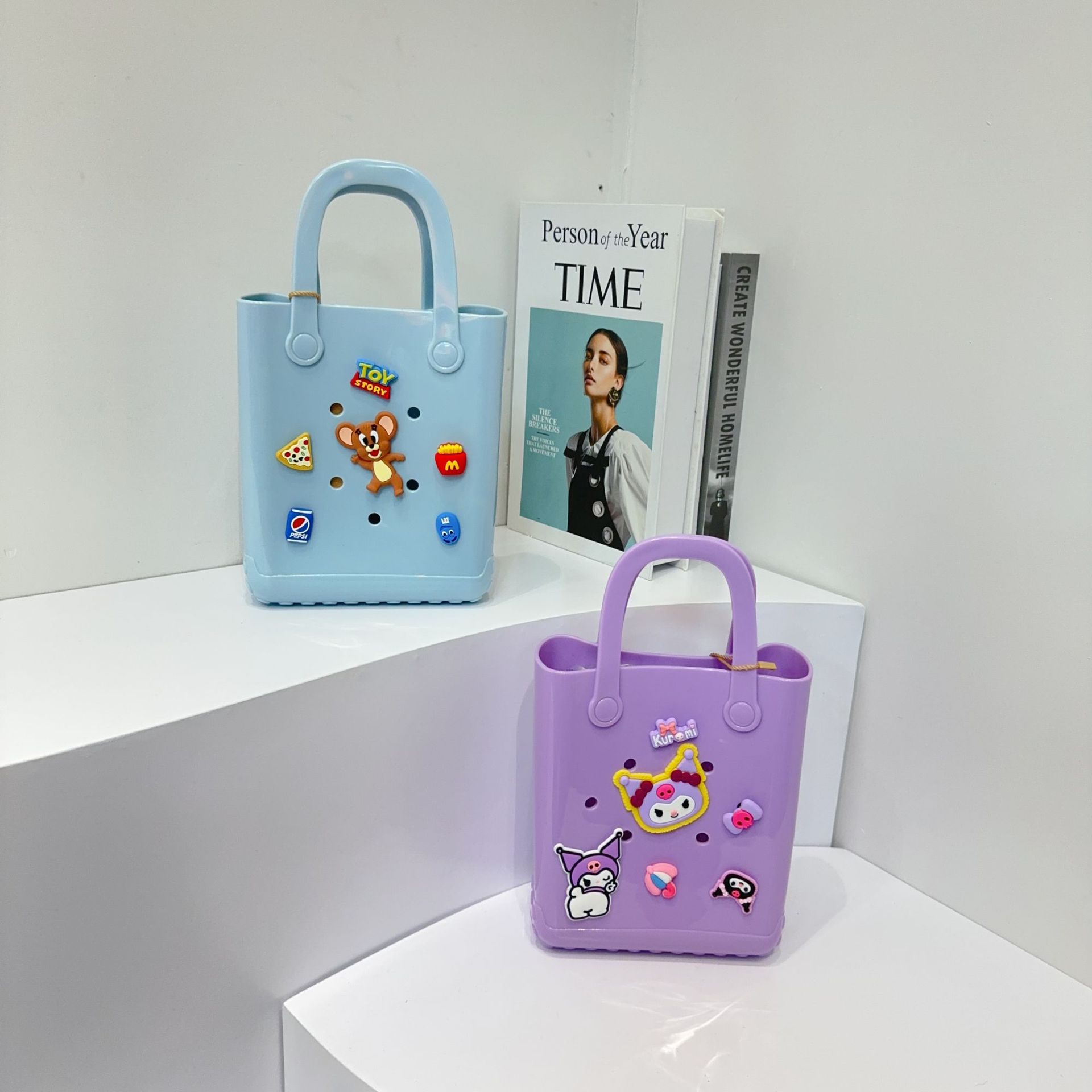 Jelly Bag 2025 New Cross-border DIY Hole Bag, Cartoon Doll, Children's Bag, Beach Baby, Toiletries and Vegetable basket bag undefined