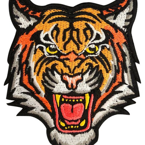 Tiger cloth patch embroidered peanut manufacturer, personalized computer logo embroidered patch cloth patch making and processing factory