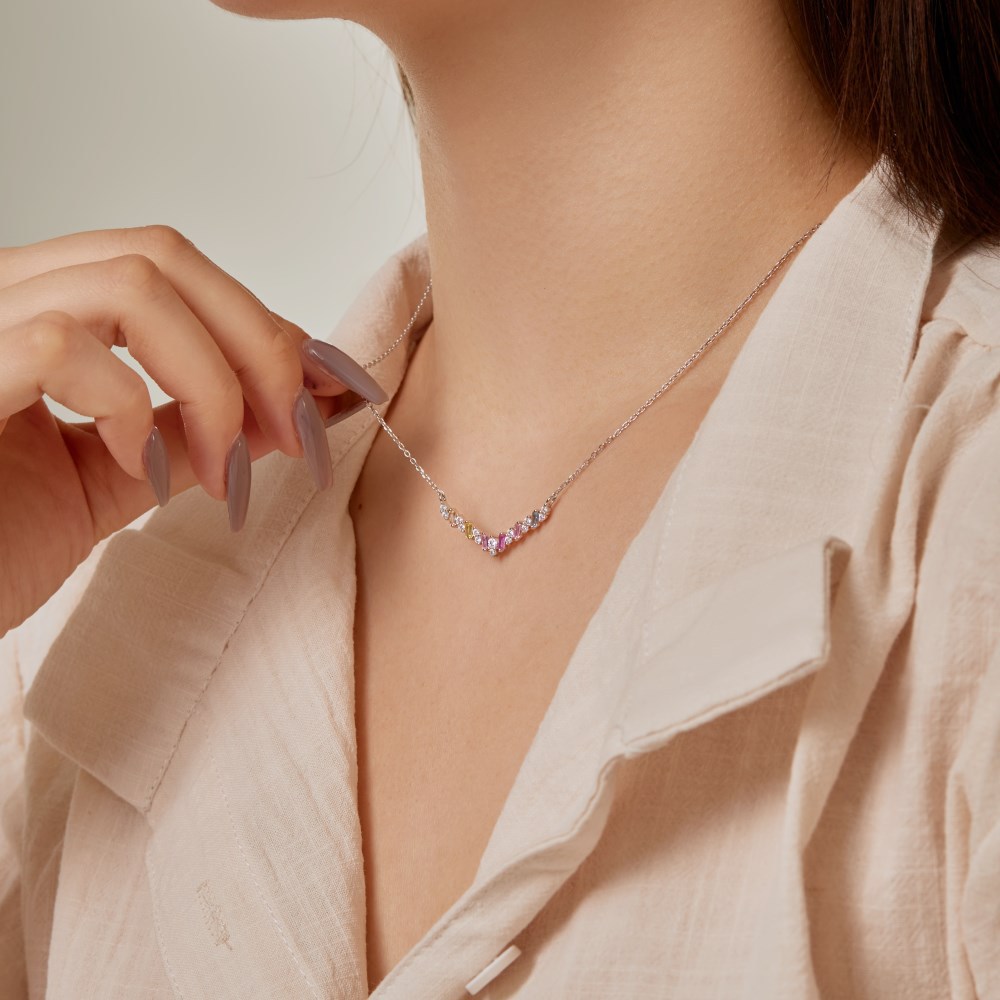 13g Weight Zircon Inlay Material Necklace Classification cable chain Chain Type 1 Piece Quantity Daily, Street Occasion 925 Sterling Silver Material Water Droplets, Heart Shape, Butterfly Pattern Women's Gender Inlay Design Simple Style Style 925 Sterling Silver Zircon Cable Chain Inlay Water Droplets Heart Shape Butterfly Necklace 3