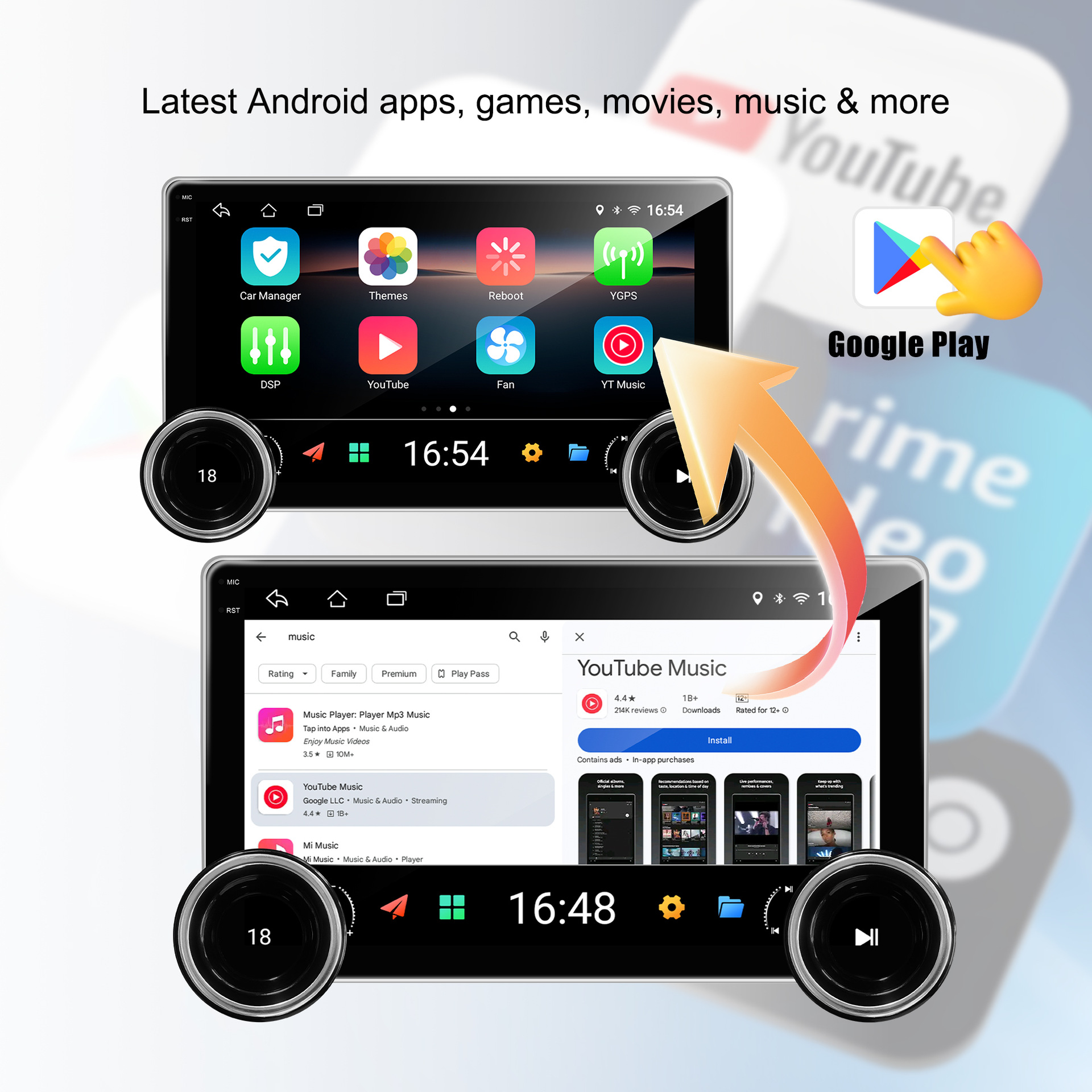 Cross-Border 10.1inch Dual-Knob Car Android Navigation System Mp5 Player Wireless Carplay Car Player